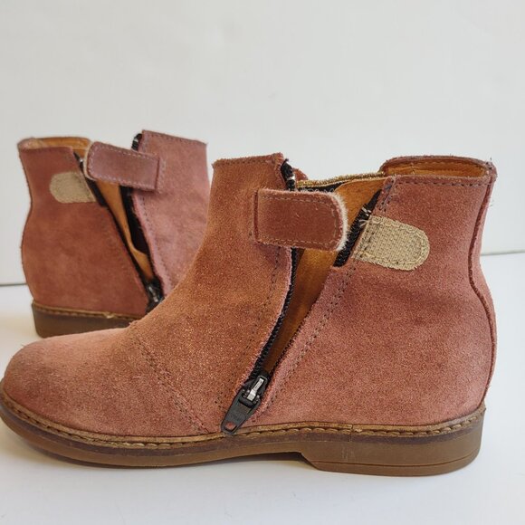 Pom d'Api Girl Suede Leather Boots/Bootie Embroidered Flowers EU Size 26~US 9.5 - Picture 6 of 12